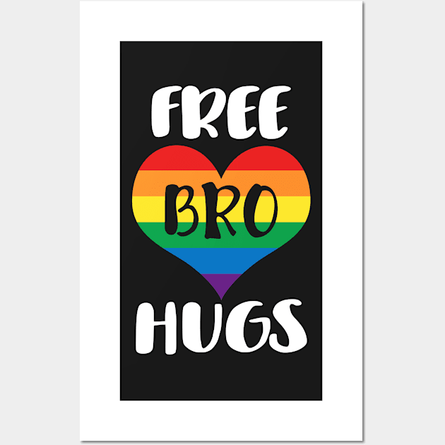 Free Bro Hugs - White Text Wall Art by SandiTyche